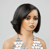 Coupe Layered Pré-tout 13x4 Glueless Couche Couleur Naturelle Bob Perruque Sans Colle Ondulé