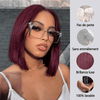 SHINE Design Glam Sans Effort Ultra-plein Ombre Brune Perruque Bob 2x6 Dentelle 250% Densité