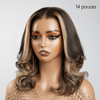 5x5 Glueless Layered Highlights Bob Perruque Sans Colle Body Wave