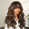 Glueless Couleur Blond Highlight 4x4 Perruque Sans Colle Avec Frange Capuchon Réglable