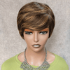 Une Beauté Sans Effort Glueless Couleur #4-27 Mèches Brunes Highlight Pixie Court Lisse Perruque Sans Colle
