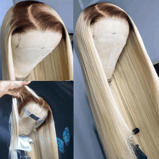 Perruque Couleur Ombre blonde Straight Cheveux Humains