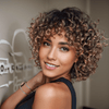 Glueless Couleur Blond Foncé Doré Ombré Perruque Sans Colle Bouclé Bob