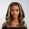 5x5 Glueless Layered Highlights Bob Perruque Sans Colle Body Wave