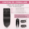 Extensions De Cheveux À Clipser En Cheveux Humains Lisses Morceaux 125g 9pcs