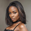 𝟑ᵉ 𝐩𝐞𝐫𝐫𝐮𝐪𝐮𝐞 𝐚̀ €𝟎,𝟏🔥Glueless Highlight 5x5 Perruque Lisse 10"+Glueless Pixie Perruque Straight Taille Modèle