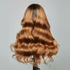 3x1 Dentelle Brun Caramel Orangé Couleur Perruque Avec Frange Body Wave
