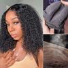 SHINE Design Ligne Cheveux Pré-épilée 2×6 Dentelle Minimaliste Kinky Curly Bob 250% Densité