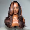 Style Salon Luxueux Glueless Couleur Brun Highlight 7x4 Perruque Sans Colle Body Wave