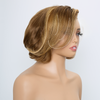 Doux Et Volumineux Couche Couleur Highlight 13x2 Dentelle Perruque Ondulé 300% Densité