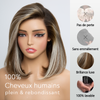 Tirez Et Partez Glueless Pre-tout Couleur Blonde Highlight Bob 13x4 Perruque Sans Colle Lisse