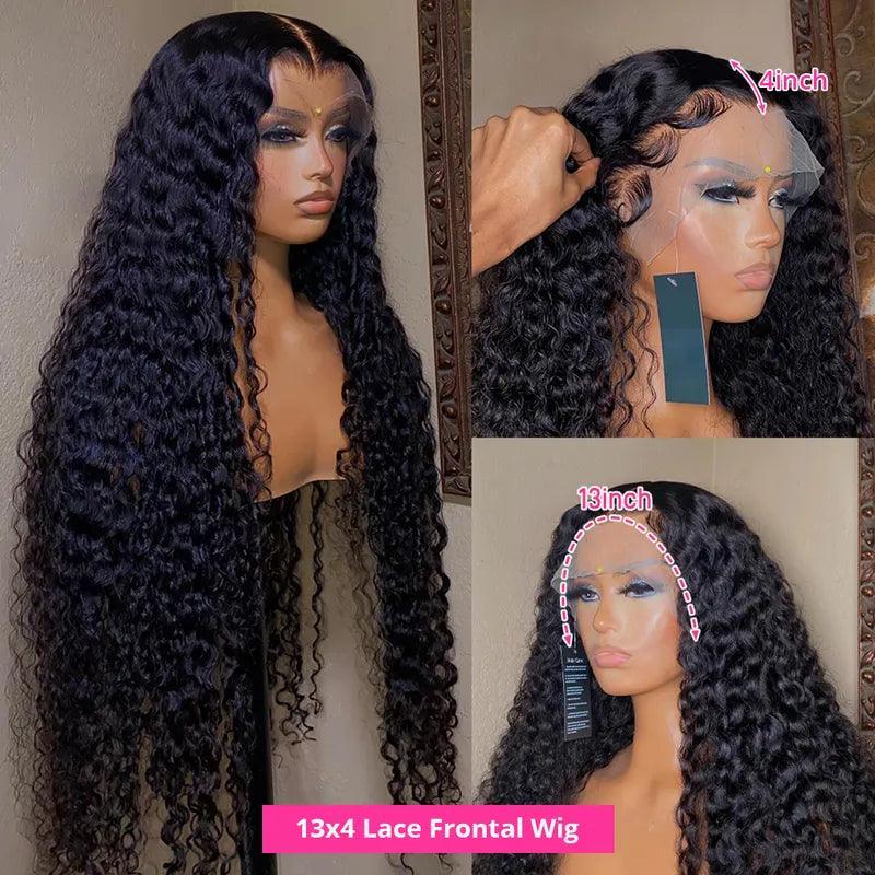 4x4 13x4 Lace Frontale Curly wave Perruque cheveux humains - SHINE HAIR