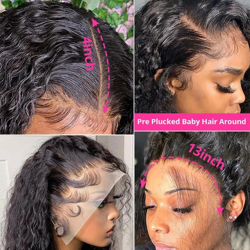 4x4 13x4 Lace Frontale Curly wave Perruque cheveux humains - SHINE HAIR