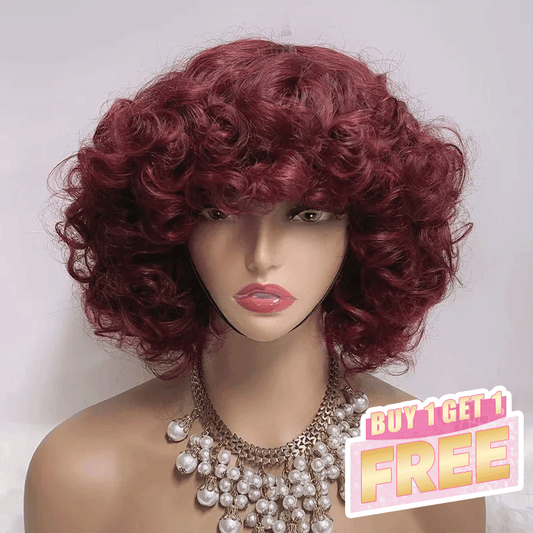 𝑩𝒖𝒚 1 𝑮𝒆𝒕 1 𝑭𝒓𝒆𝒆💥 99j Glueless La Mode Boucles Rebondies Perruque Sans Colle Cheveux Humains