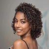 Glueless Casquette À Cordon Couleur Highlight Bob 13x4 Perruque Sans Colle Eau Bouclée