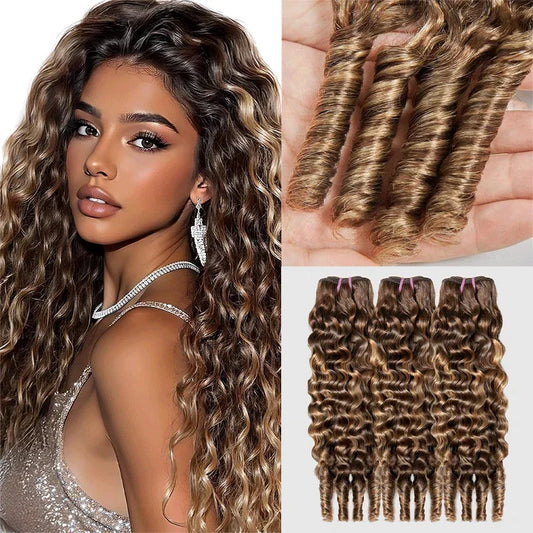Extensions De Cheveux Boucles Birmans Couleur Highlight 100% Naturels Tissage Brut Non Traité