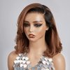 Glueless Couche 5x5 Ombre Marron Perruque Sans Colle Coupe Longueur D'épaule Ondulé Bob