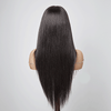 3x1 Dentelle Yaki Straight Perruque Sans Colle Avec Frange Cheveux Humains