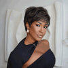 Boss Mature Tendance Glueless Highlight Pixie Bob Lisse Perruque Sans Colle Cheveux Humains