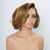 Doux Et Volumineux Couche Couleur Highlight 13x2 Dentelle Perruque Ondulé 300% Densité