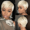 Glueless Couleur Blonde Pixie Perruque Court Naturel Perruque Sans Colle