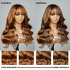 3x1 Dentelle Brun Caramel Orangé Couleur Perruque Avec Frange Body Wave