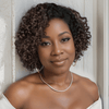 Glueless Touffu Kinky Curly Brun chocolat Bob Bouclée 7x4 Perruque Sans Colle