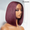SHINE Design Glam Sans Effort Ultra-plein Ombre Brune Perruque Bob 2x6 Dentelle 250% Densité