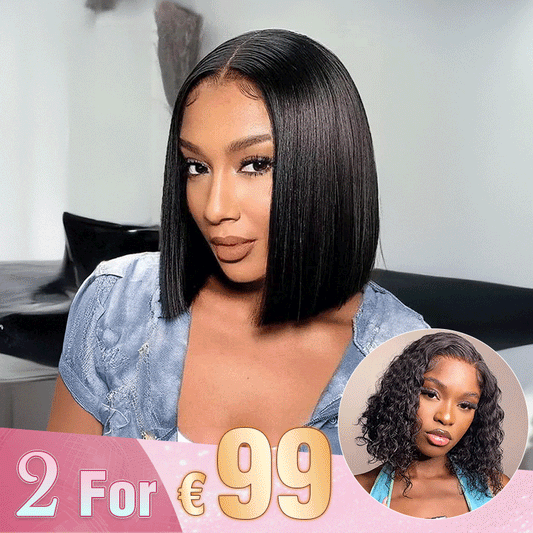 2 𝑭𝑶𝑹 €99🔥 Perruque Bob Bandeau Cool Pour Débutants Pour L'Été Cheveux Humains Vierges