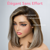 Tirez Et Partez Glueless Pre-tout Couleur Blonde Highlight Bob 13x4 Perruque Sans Colle Lisse