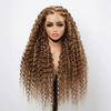 13x4 Glueless Parting Max & 360 Dentelle Frontale Perruque Couleur Mélangé #4/27 Bouclé