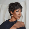 Boss Mature Tendance Glueless Highlight Pixie Bob Lisse Perruque Sans Colle Cheveux Humains