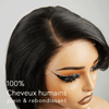 Coupe Layered Pré-tout 13x4 Glueless Couche Couleur Naturelle Bob Perruque Sans Colle Ondulé