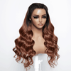 13x4 Glueless Couleur Marron Chocolaté Noir Mélangé Perruque Sans Colle Body Wave Deux Styles