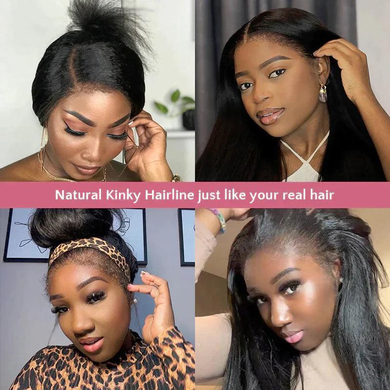 7x5 13x4 4C Edges Perruque HD lace frontale Perruque cheveux humains Kinky straight - SHINE HAIR