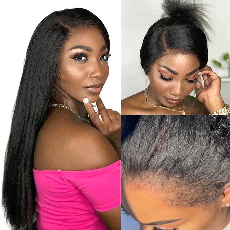 7x5 13x4 4C Edges Perruque HD lace frontale Perruque cheveux humains Kinky straight - SHINE HAIR