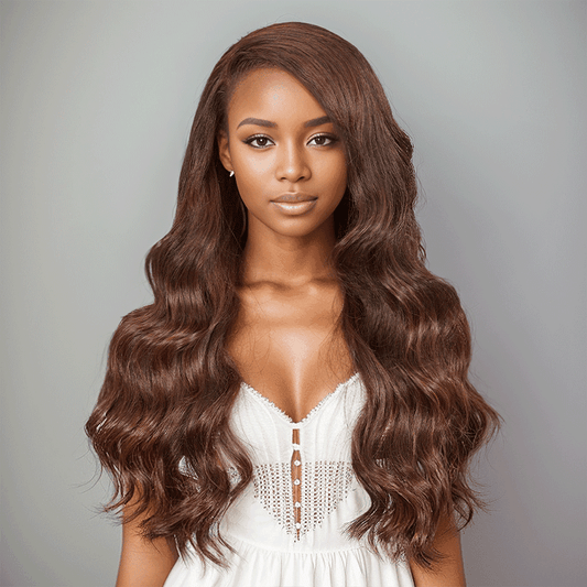 7x5 13x4 C Partie Glueless Brun Chocolat Perruque Sans Colle Body Wave - SHINE HAIR