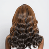 7x5 13x4 Couches C Partie Glueless Marron Mélange Noir Perruque Sans Colle Body Wave - SHINE HAIR
