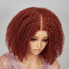 7x5 13x4 Glueless Bob Brun Rougeâtre Kinky Curly Perruque Sans Colle - SHINE HAIR