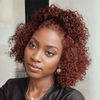 7x5 13x4 Glueless Brun Rougeâtre Foncé Bob Bouclée Perruque Sans Colle - SHINE HAIR
