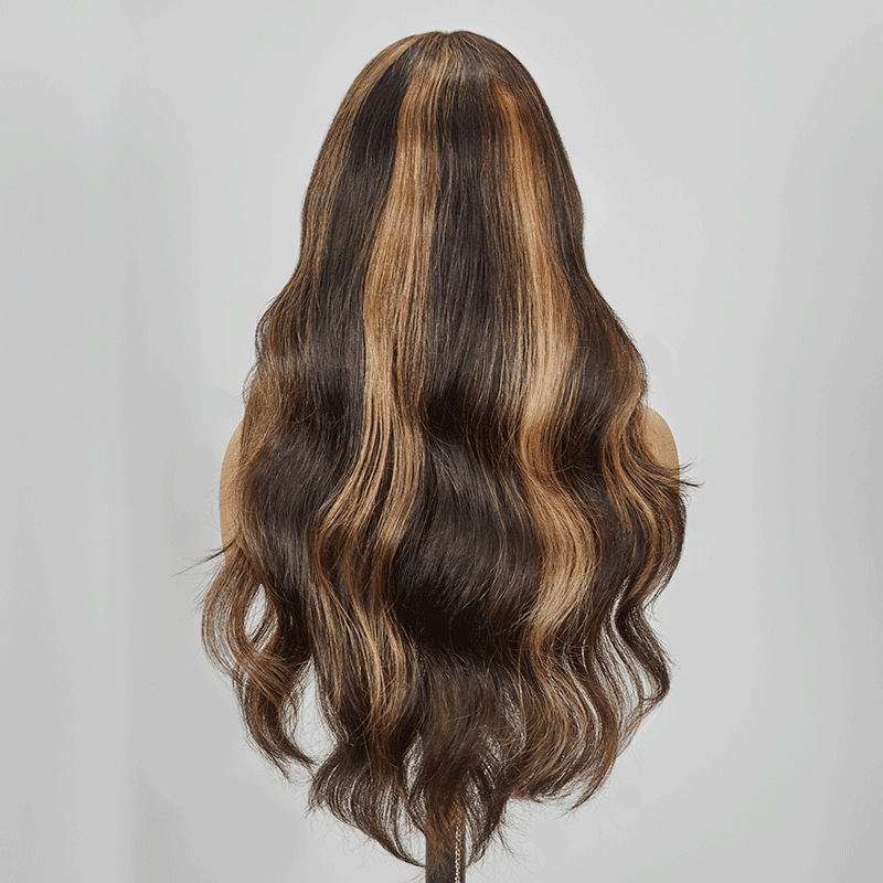 7x5 13x4 Glueless Frange Couches Blonde Highlight Perruque Sans Colle Body Wave - SHINE HAIR