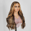 7x5 13x4 Glueless Frange Couches Blonde Highlight Perruque Sans Colle Body Wave - SHINE HAIR