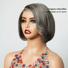 7x5 Glueless Bob Ondulé Avec Séparation Latérale Sel & Poivre Perruque Sans Colle - SHINE HAIR