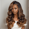 7x5 Glueless Ombre Marron Prépliés Perruque Sans Colle Loose Body Wave - SHINE HAIR