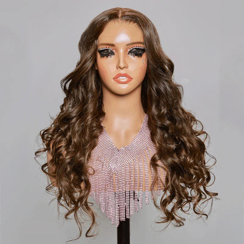 7x5 Glueless Perruque Sans Colle Couleur Brun Chocolat Body Wave Cheveux Humains - SHINE HAIR