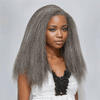 7x5 Glueless Yaki Straight Intemporel Couleur Sel & Poivre Perruque Sans Colle - SHINE HAIR