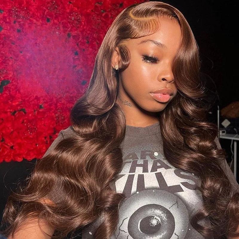 7x5 Perruque Sans Colle Couleur Brun Chocolat Body Wave Perruques Cheveux Humains - SHINE HAIR