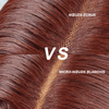 Effet Volume Instantané 9x6 Glueless Couleur Brun rougeâtre Nœuds Pré-blanchis Kinky Curly Perruque Sans Colle