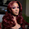 Glueless Pré-épilées Couleur Bordeaux 13x4 Perruque Sans Colle Body Wave Casquette Ajustable