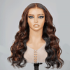 9x6 Glueless Peekaboo Bronze Marron Bob Perruque Sans Colle Lâches Body Wave - SHINE HAIR